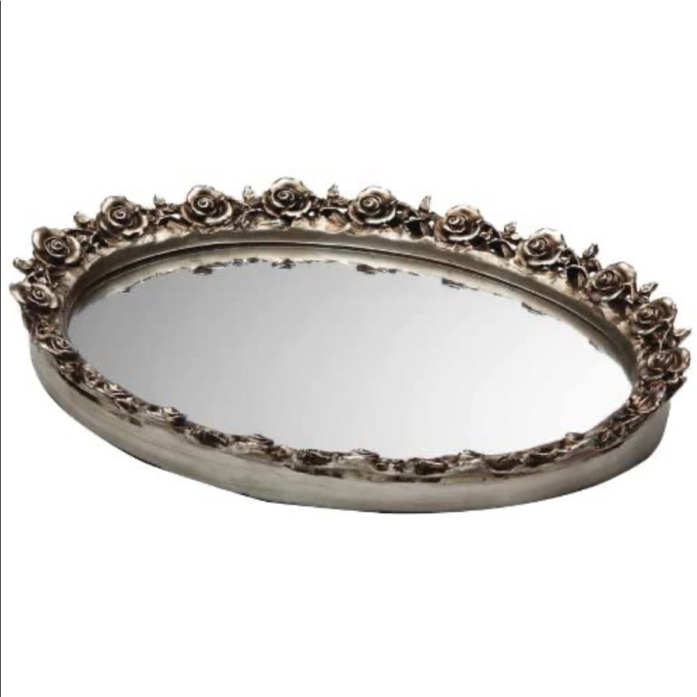 Antique Oval Mirror Tray